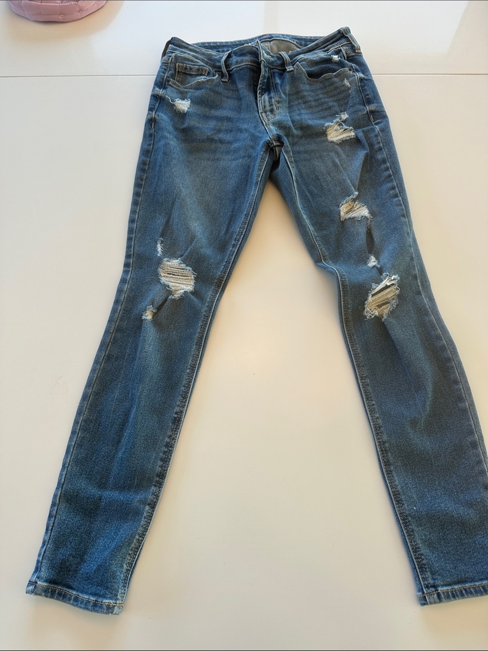 Old Navy Women's Distressed Blue Skinny Jeans